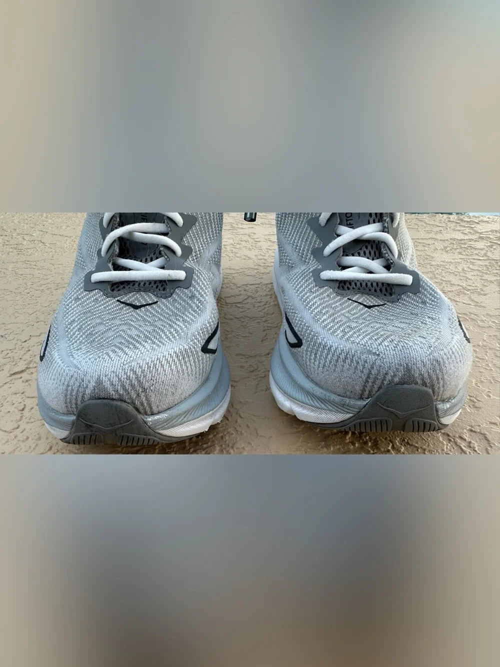 Hoka Clifton 9 Harbor Mist/Black/Gray Running Shoe Men’s Size 9D in VGC Clean